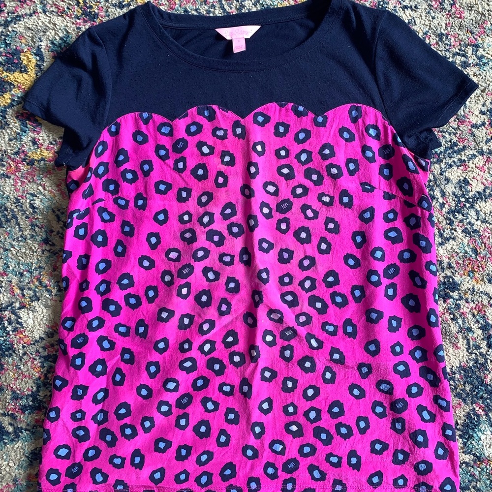 Lilly Pulitzer pink leopard top